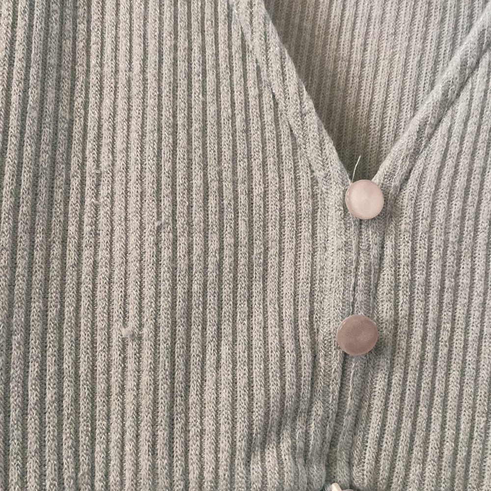 Altar'd State Mint Ribbed Peplum Button-Front Top - Picture 2 of 3